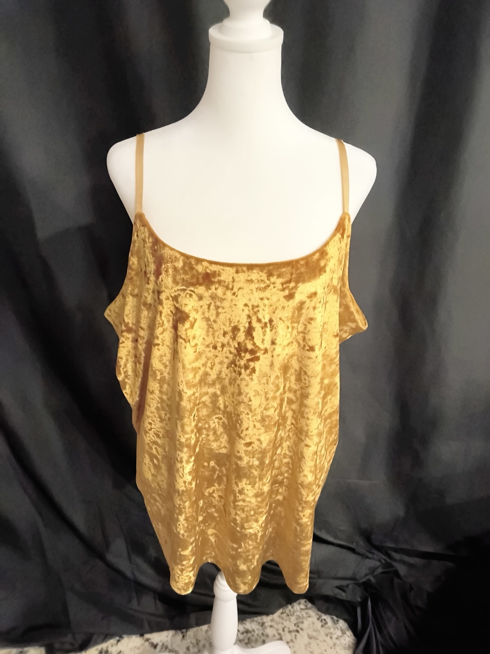 Element Gold Velvet Spaghetti Strap Cami